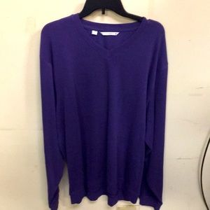 Cutter & Buck Purple Long Sleeve Men’s V-Neck Sweater Size XL MSRP $115